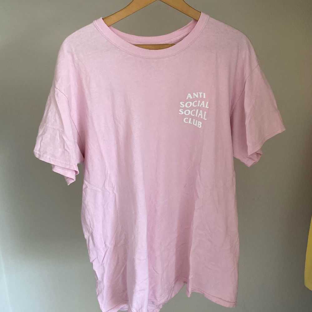 Anti social social club pink tee